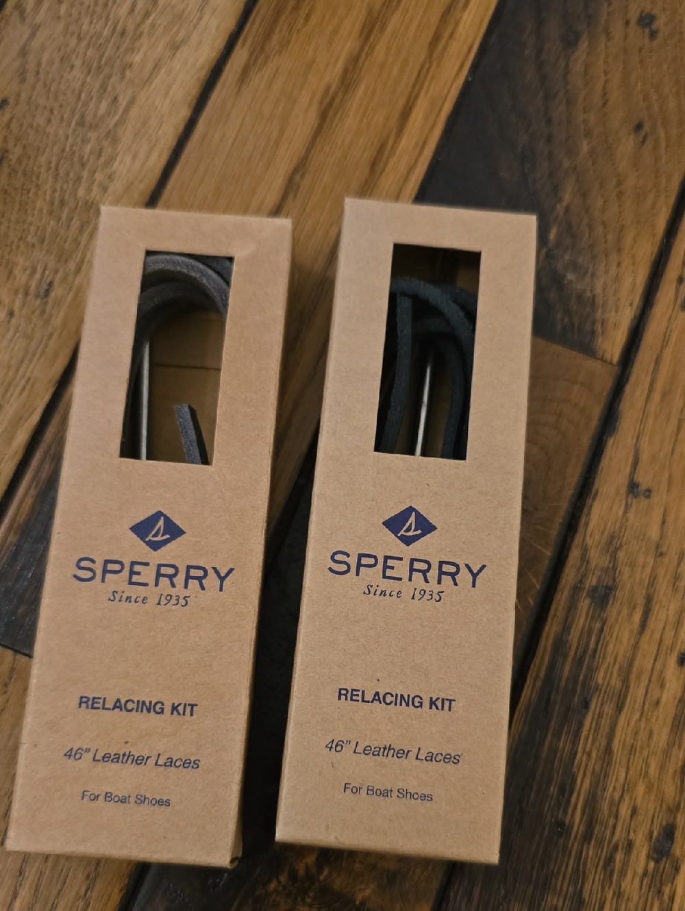 Sperry Leather Relacing Kit X 2 (Black & Grey)